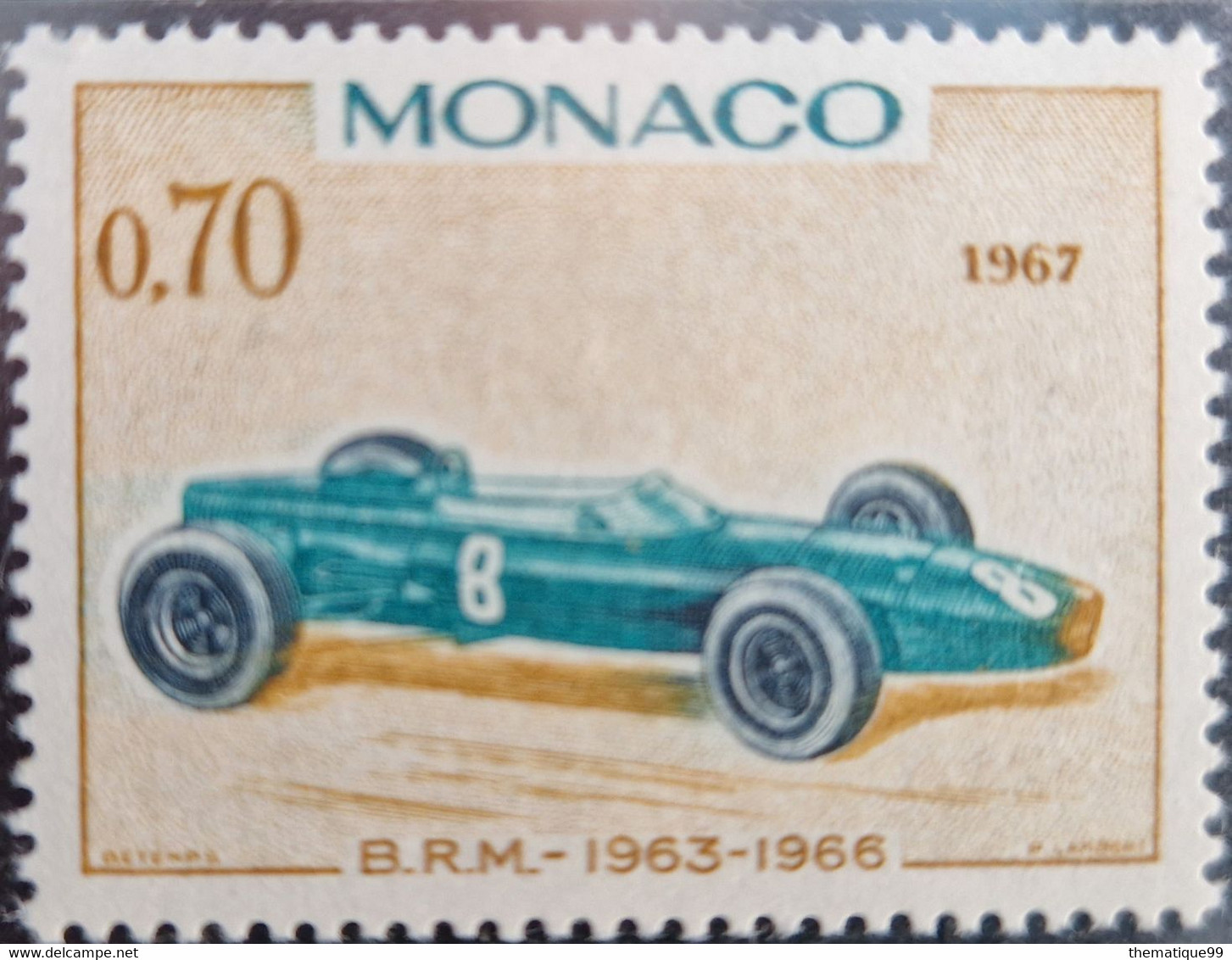 Epreuve D'artiste En Bleu De Monaco Thème Sport Automobile, Voiture - Automobile