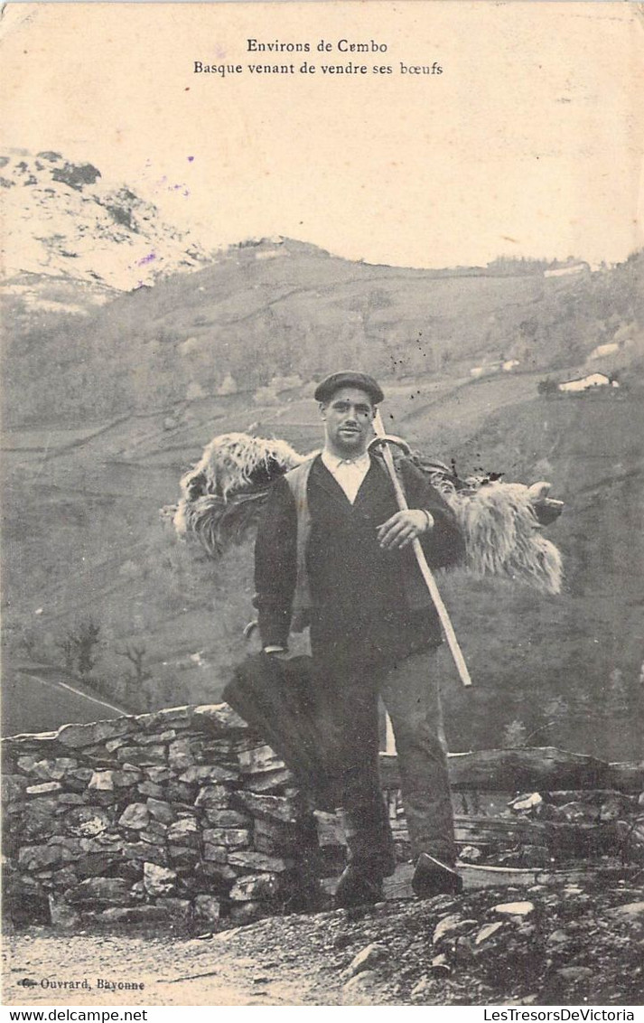 CPA Thèmes - Agriculture - Environs De Cembo - Basque Venant De Vendre Ses Boeufs - G. Ouvrard - Oblitérée 1908 - Otros & Sin Clasificación