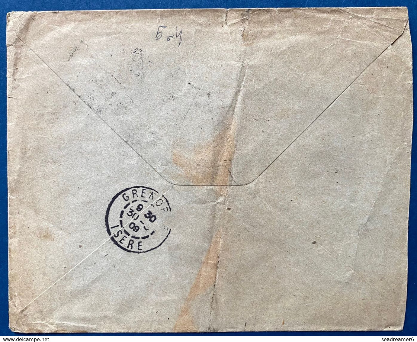 Lettre Grand Dateur De TULCEA 1909 Pour GRENOBLE Taxée En Arrivée N°31 20c Olive TTB - Storia Postale