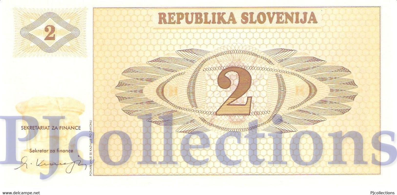 SLOVENIA 2 TOLARJEV 1990 PICK 2a UNC - Slovenië