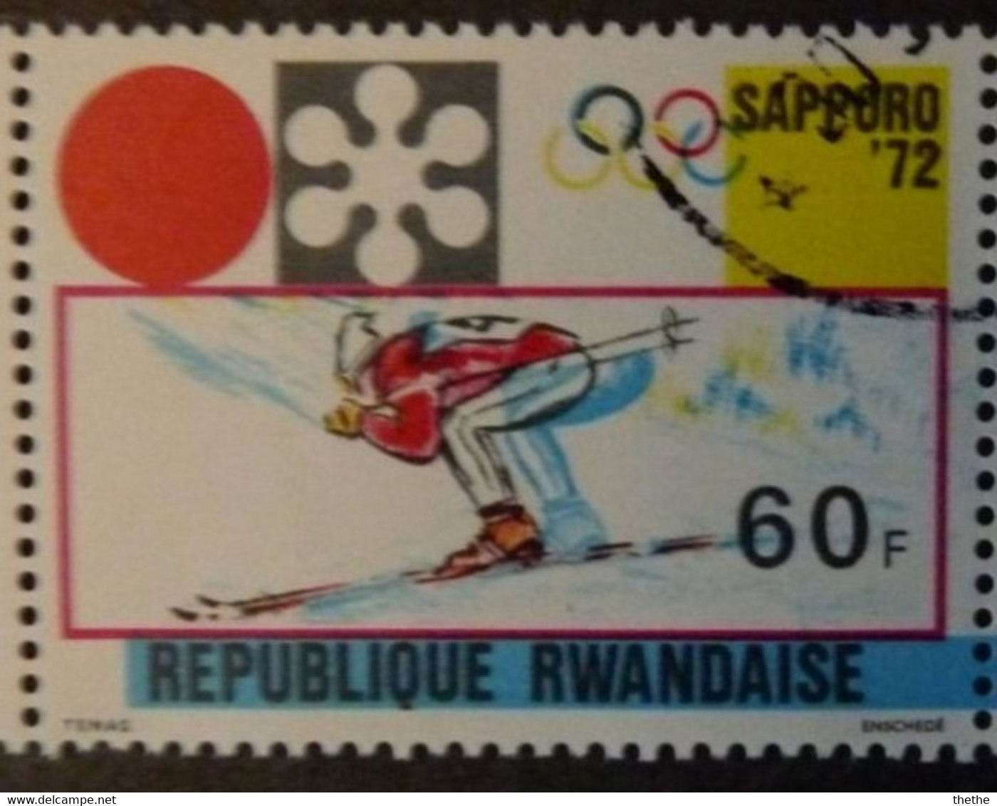 RWANDA -  Sapporo 72 : Ski Alpin - Gebruikt