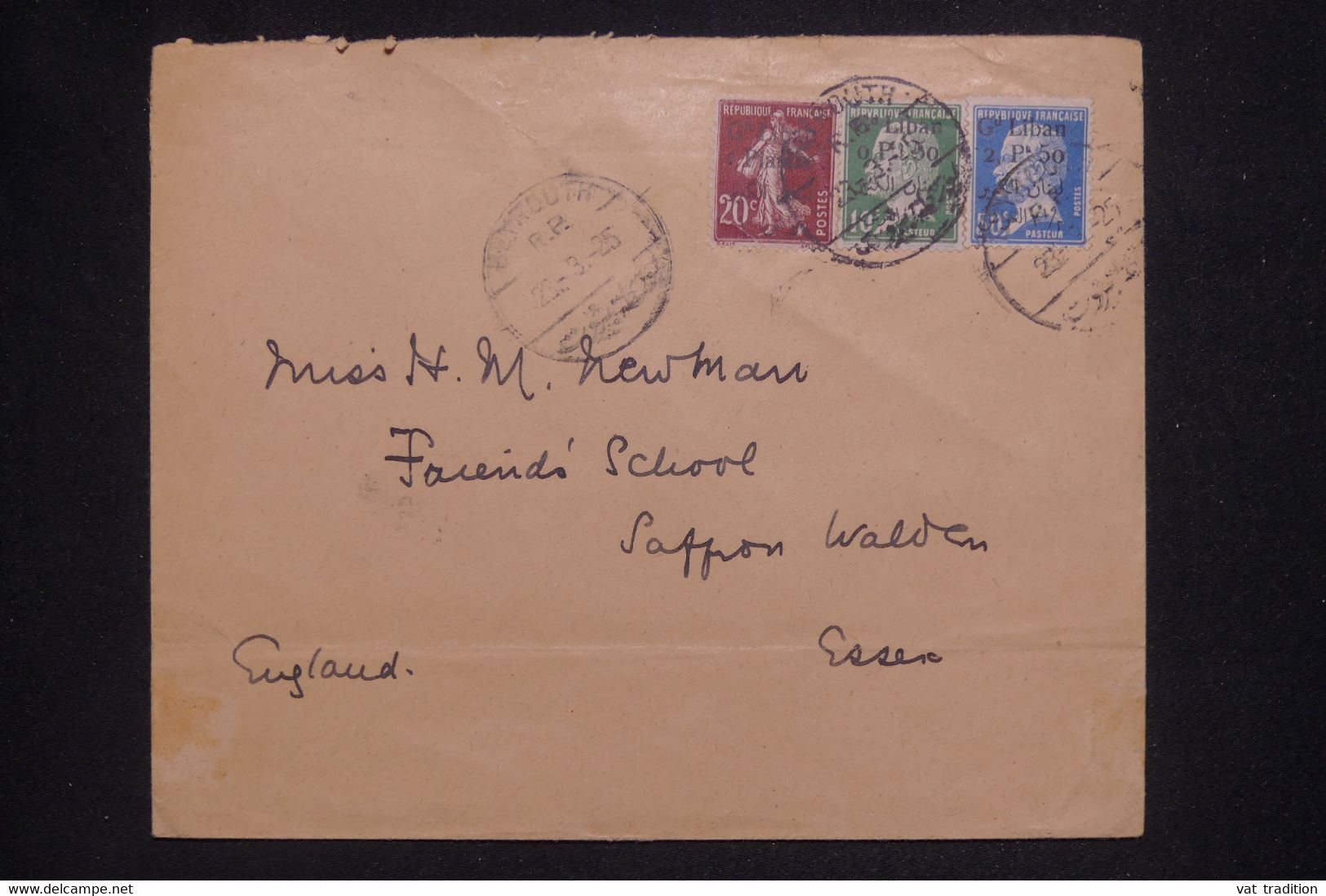 LIBAN - Type Semeuse Et Pasteur Sur Enveloppe De Beyrouth Pour Le Royaume Uni En 1925 - L 136646 - Storia Postale