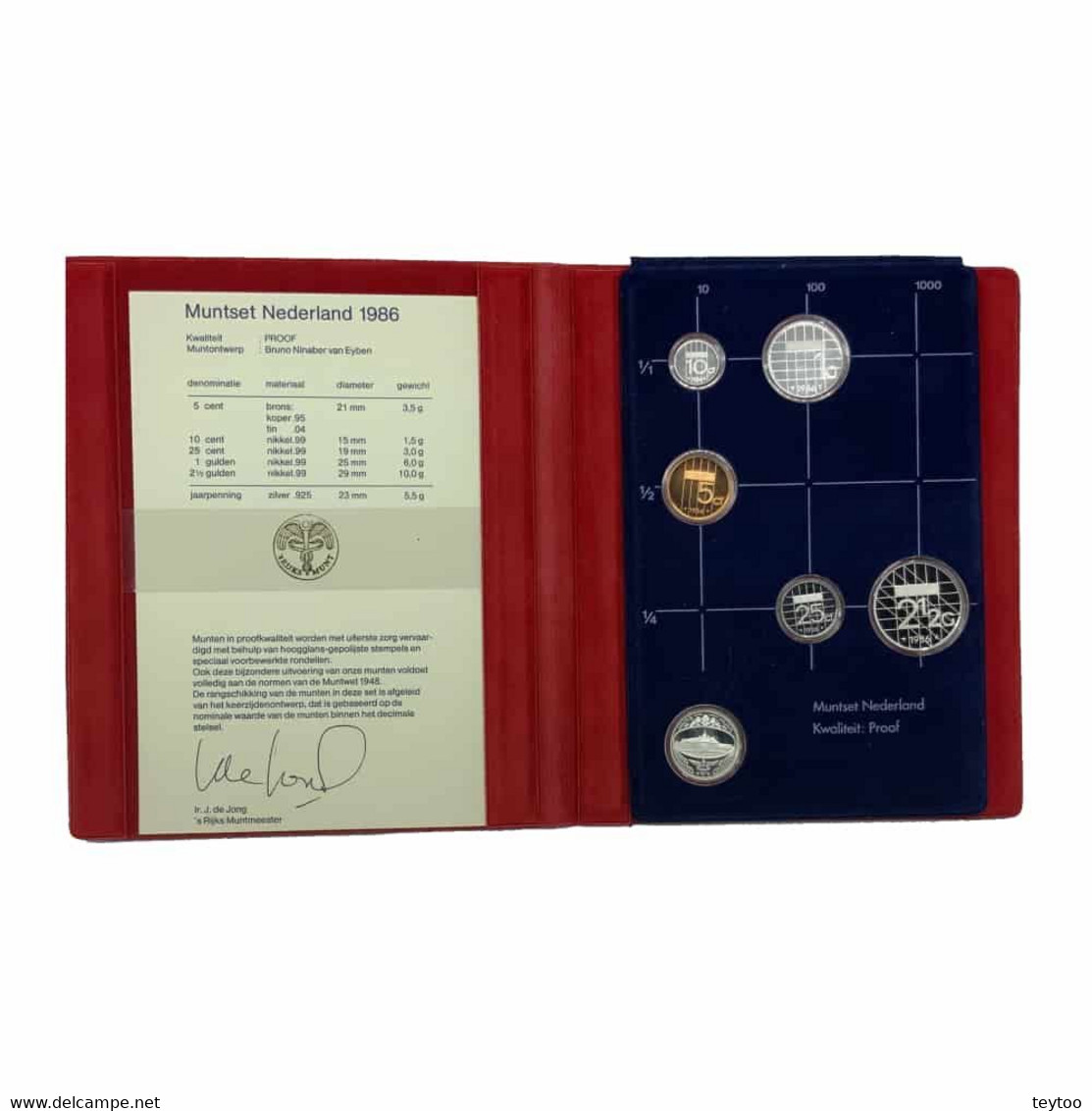 D0191# Países Bajos 1986. Set Anual (FDC) + Certificado + Moneda Plata - Mint Sets & Proof Sets