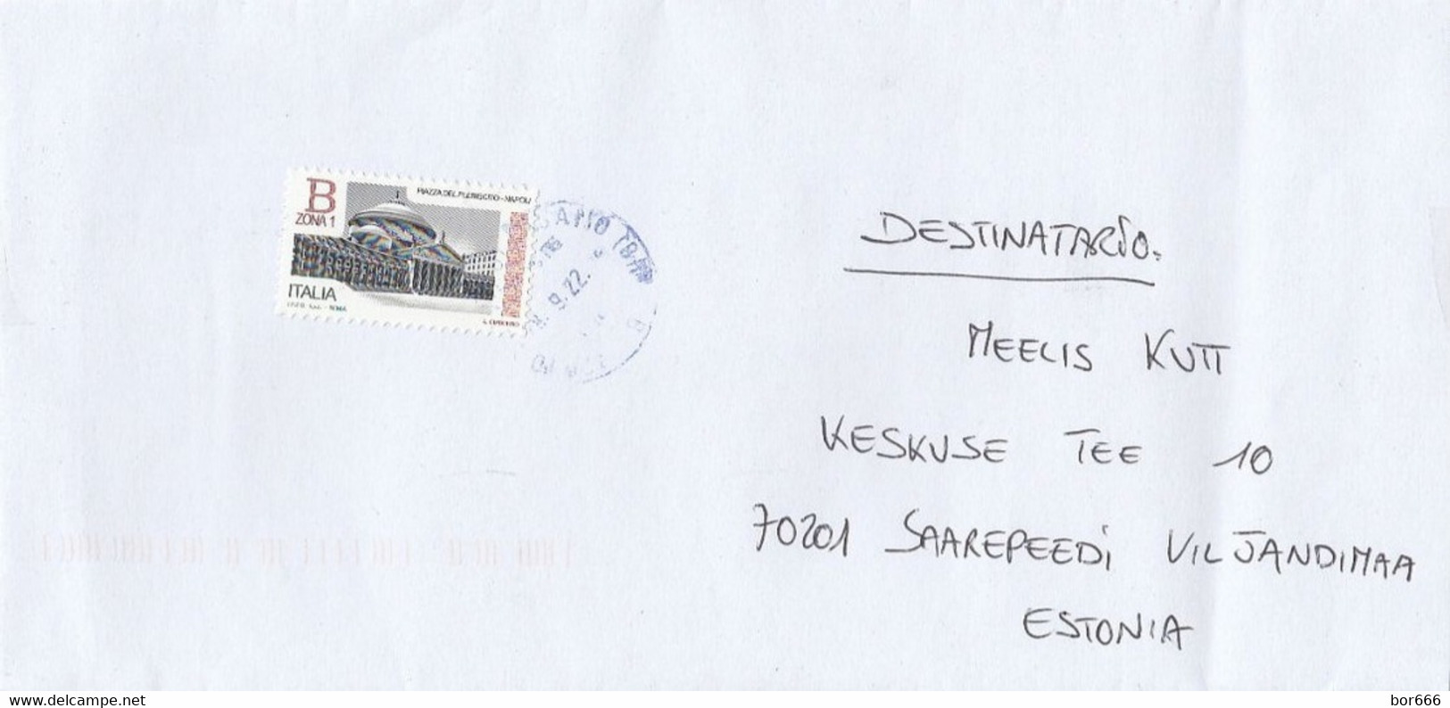 GOOD ITALY Postal Cover To ESTONIA 2022 - Good Stamped: Napoli - 2021-...: Used