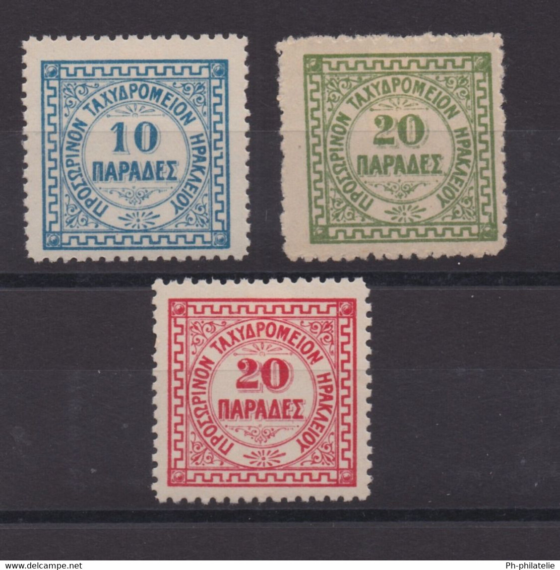 CRETE: SERIE DE 3 TIMBRES NEUF* N°2/5 - Crète