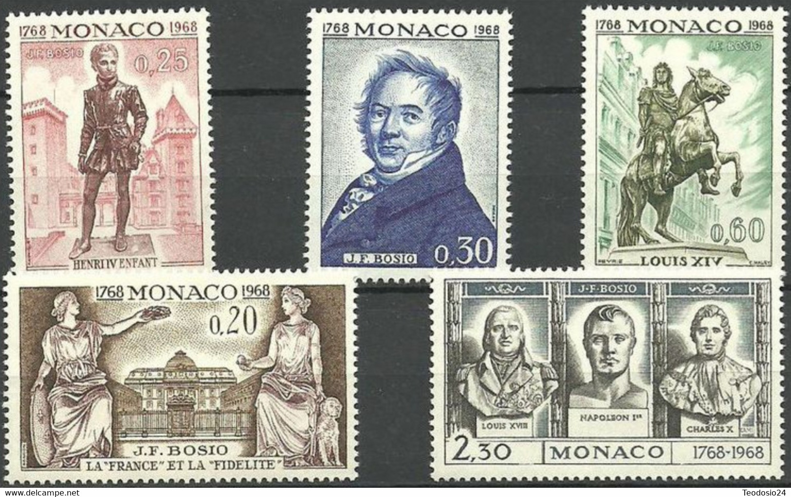 MONACO 1968 YVERT 764/768** BOSIO - Andere & Zonder Classificatie