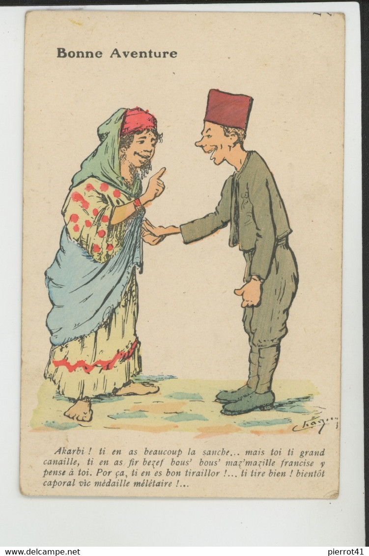 Illustrateur CHAGNY - AFRIQUE DU NORD - ALGER - Jolie Carte Fantaisie Militaire Et Voyante La "BONNE AVENTURE " - Chagny