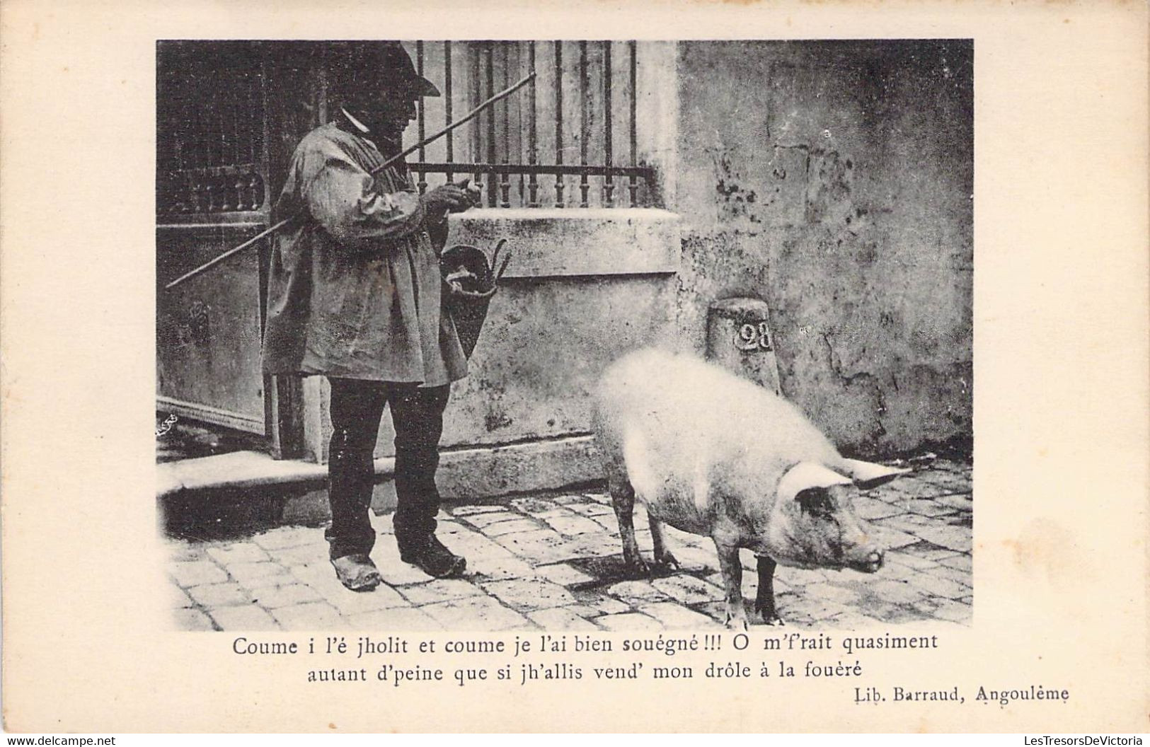 CPA Thèmes - Agriculture -  Coume I L'é Jholit Et Coume ... - Lib. Barraud Angoulème - Cochon - Animée - Veeteelt