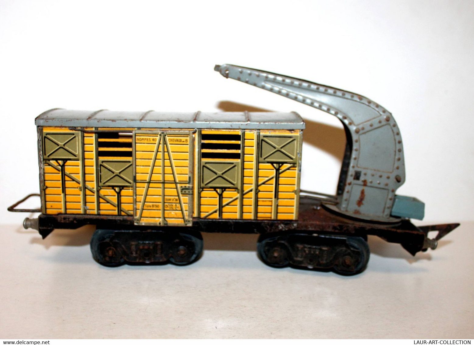 JEP - RARE WAGON SNCF HOMMES 40 CHEVAUX 8 AVEC POULIE / PALAN DE LEVAGE - ECH:O - MODELISME FERROVIAIRE (1712.40) - Güterwaggons