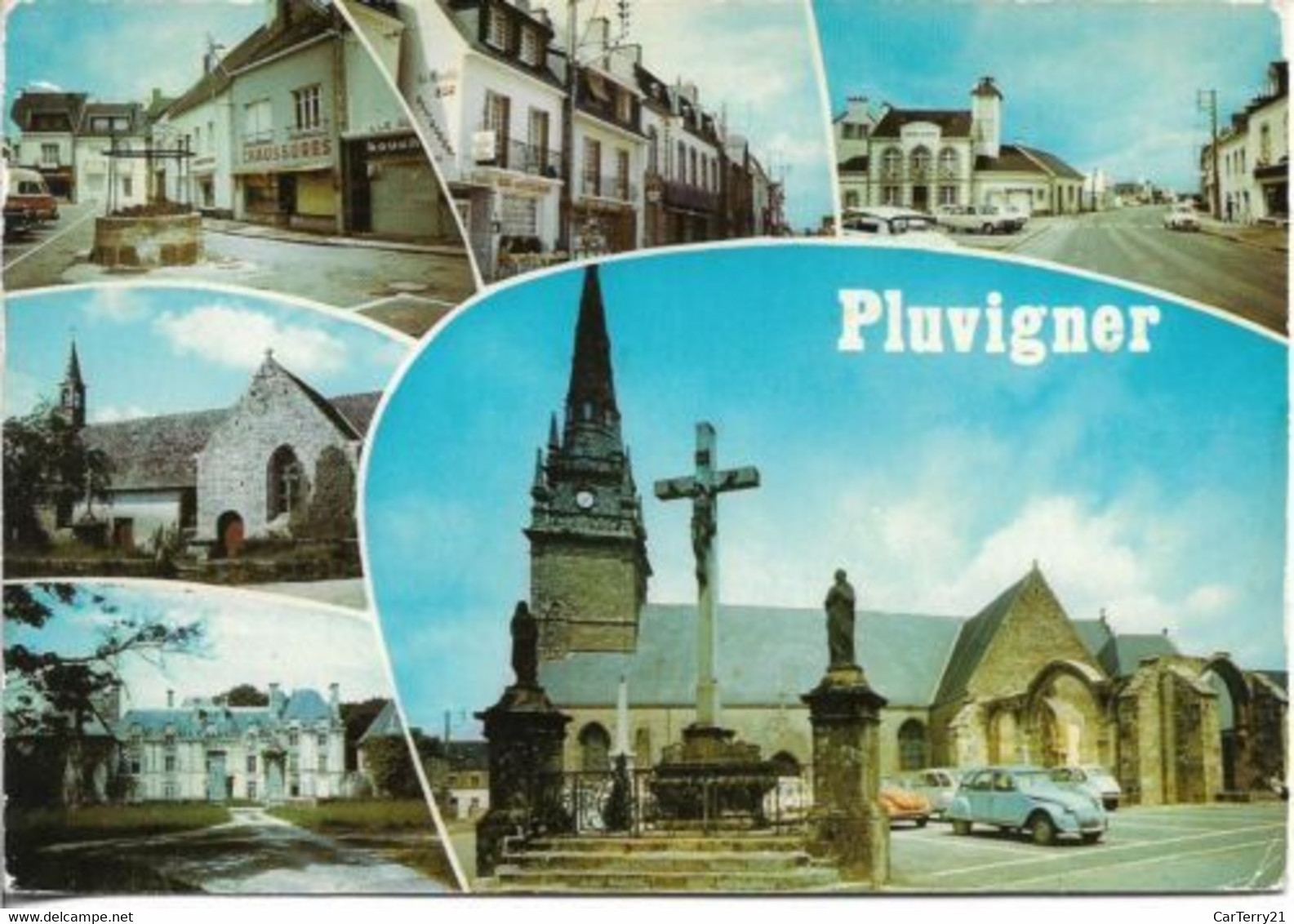 56. PLUVIGNER. 6 VUES. VOITURES ANCIENNES (2 CV). 1981. - Pluvigner