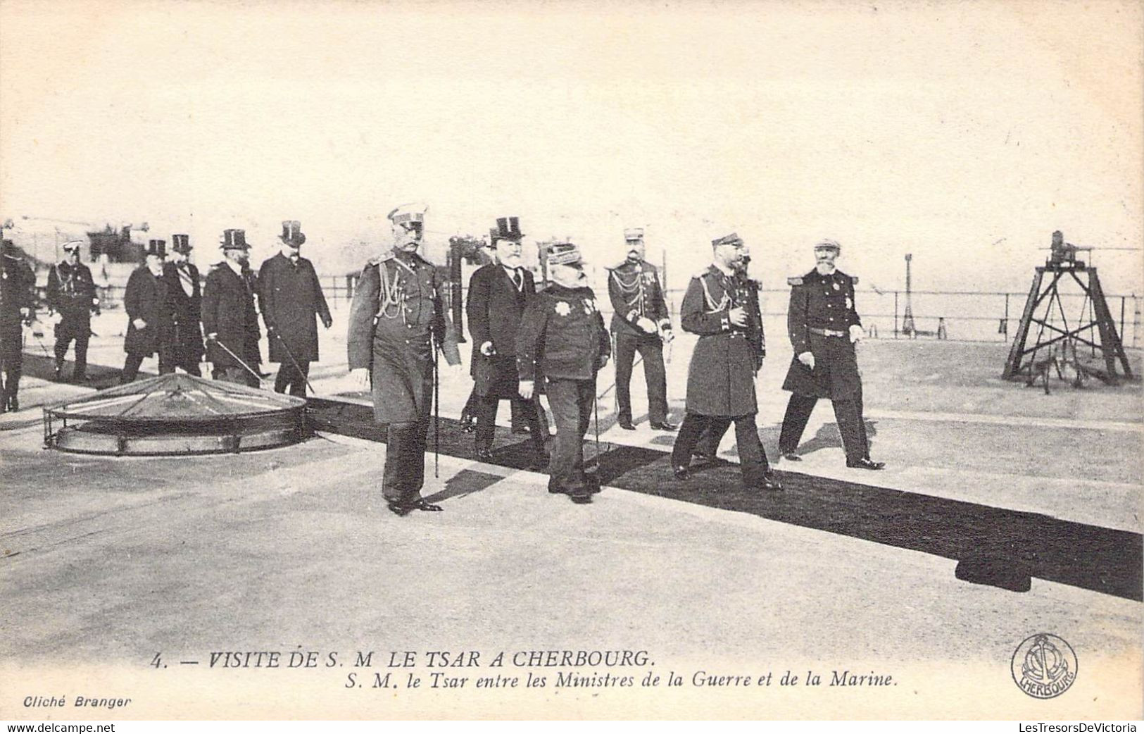 CPA Politique - Visite De S. M. Le Tsar à Cherbourg - S. M. Le Tsar Entre Les Ministres De La Guerre Et De La Marine - Evenementen