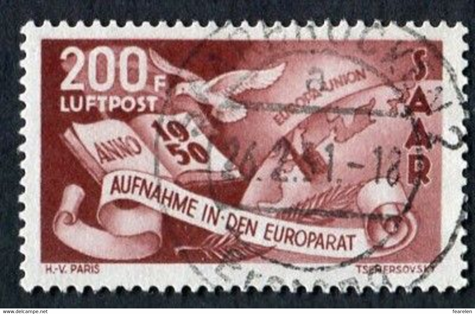 Occupation En Allemagne ; Sarre PA N°13 Oblitéré ; Saarland Michel Flug. N°298 ; Qualité Superbe - Airmail