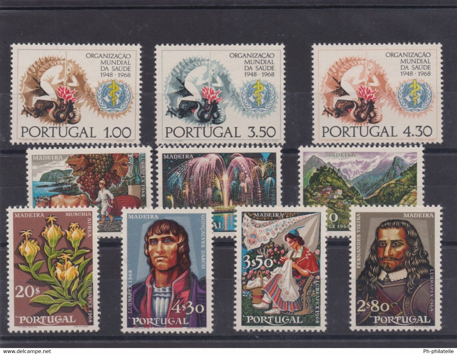 PORTUGAL: SERIE COMPLETE DE 10 TIMBRES NEUF* N°1038/1047 - Neufs