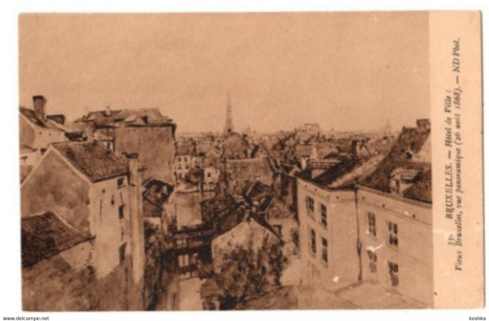 BRUSSEL - Bruxelles - Vieux Bruxelles Vue Panoramique 1868 - Non Envoyée - Offert Par Javel Cotelle Croix - Panoramische Zichten, Meerdere Zichten