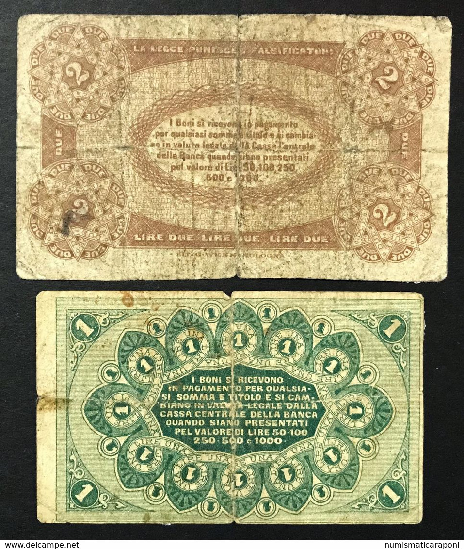 Banca Dell'emilia Bologna1872 1 + 2 Lire Biglietto Fiduciario Gav.06.0709.3 + 4 Mb+ Naturale R3 RRR Taglio 2 LOTTO 4272 - Sonstige & Ohne Zuordnung