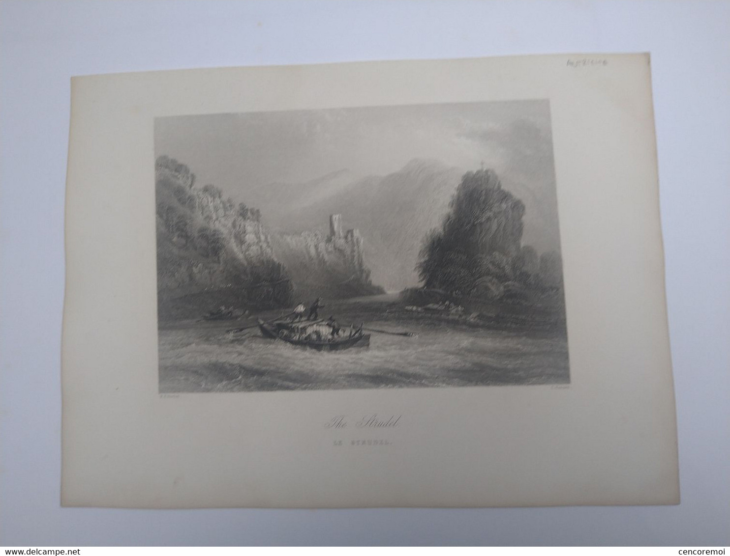 Gravure Ancienne, The Strudel, Hommes En Barque En Autriche - Otros Planes