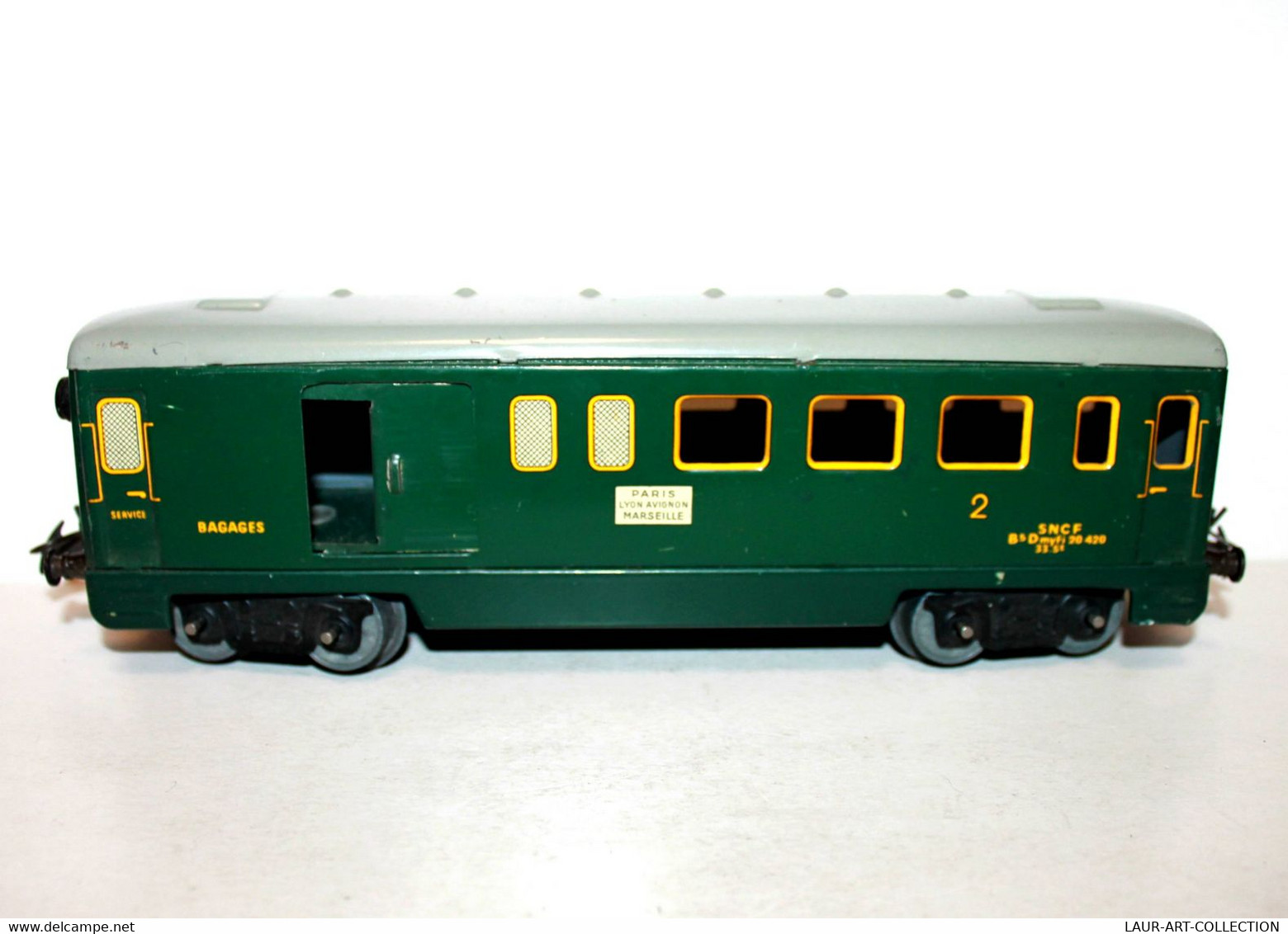 HORNBY, VOITURE WAGON BAGAGES SNCF B5Dmyfi 20.420 PARIS MARSEILLE A BOGIES ECH:O - MODELISME FERROVIAIRE (1712.43) - Goederenwagons