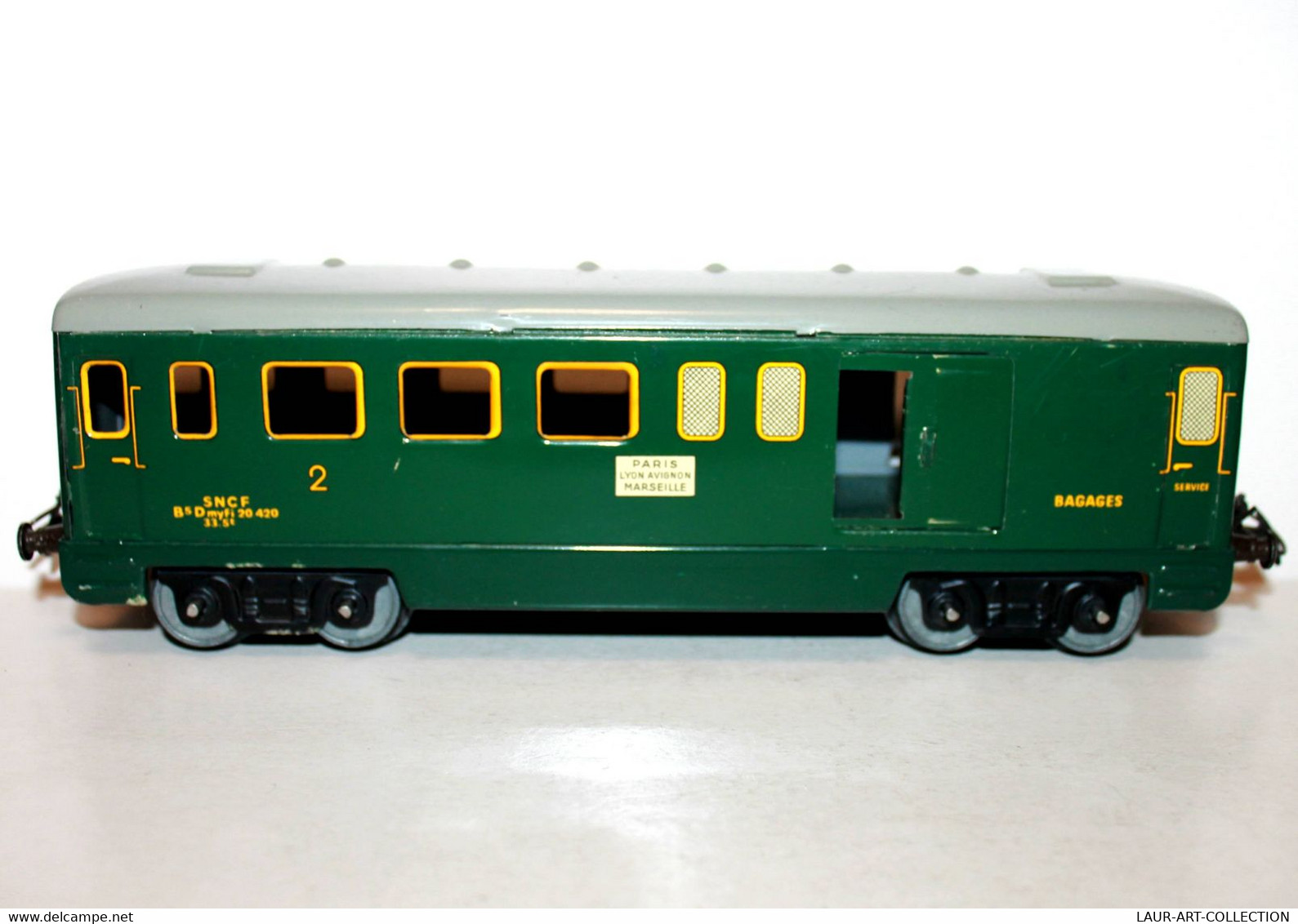 HORNBY, VOITURE WAGON BAGAGES SNCF B5Dmyfi 20.420 PARIS MARSEILLE A BOGIES ECH:O - MODELISME FERROVIAIRE (1712.43) - Güterwaggons