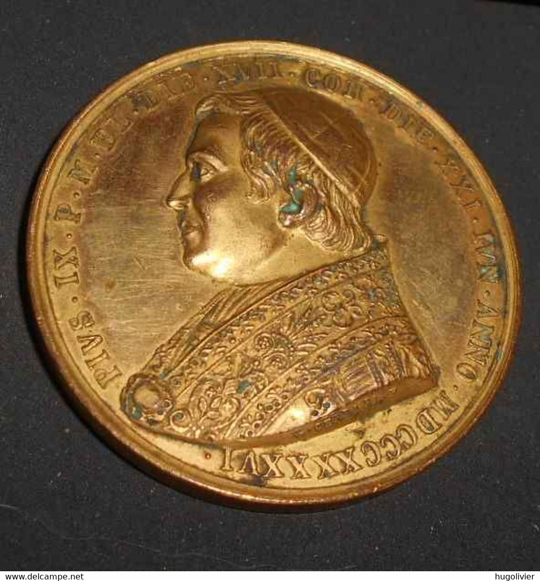 1845 Médaille Pie IX (pape Ayant Condamné La Franc-Maçonnerie) Romae Parentes Arbitrique Gentium Vatican - Vor 1871