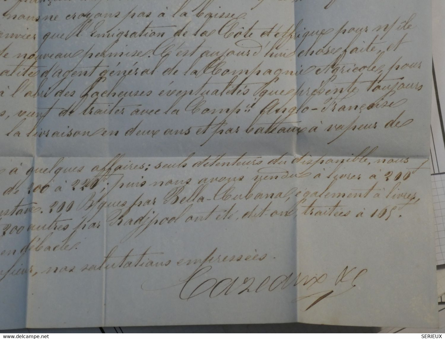 BK 17 ILE DE LA REUNION COLONIE   BELLE LETTRE RARE 1857 ST DENIS A BORDEAUX FRANCE  VIA SUEZ  ++ AFFRANCH.  PLAISANT - Lettres & Documents