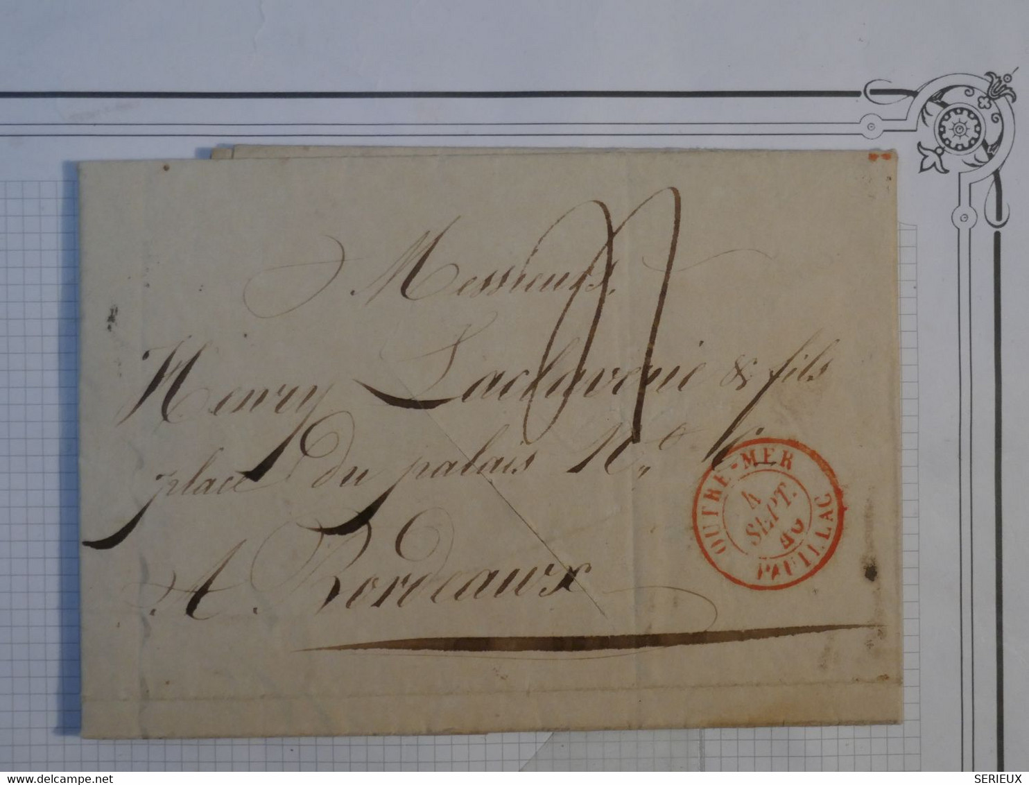 BK 17 CUBA OUTRE MER    BELLE LETTRE RARE 1840 ST YAGO  A BORDEAUX FRANCE  . PAUILLAC   ++ AFFRANCH.  PLAISANT - Prephilately