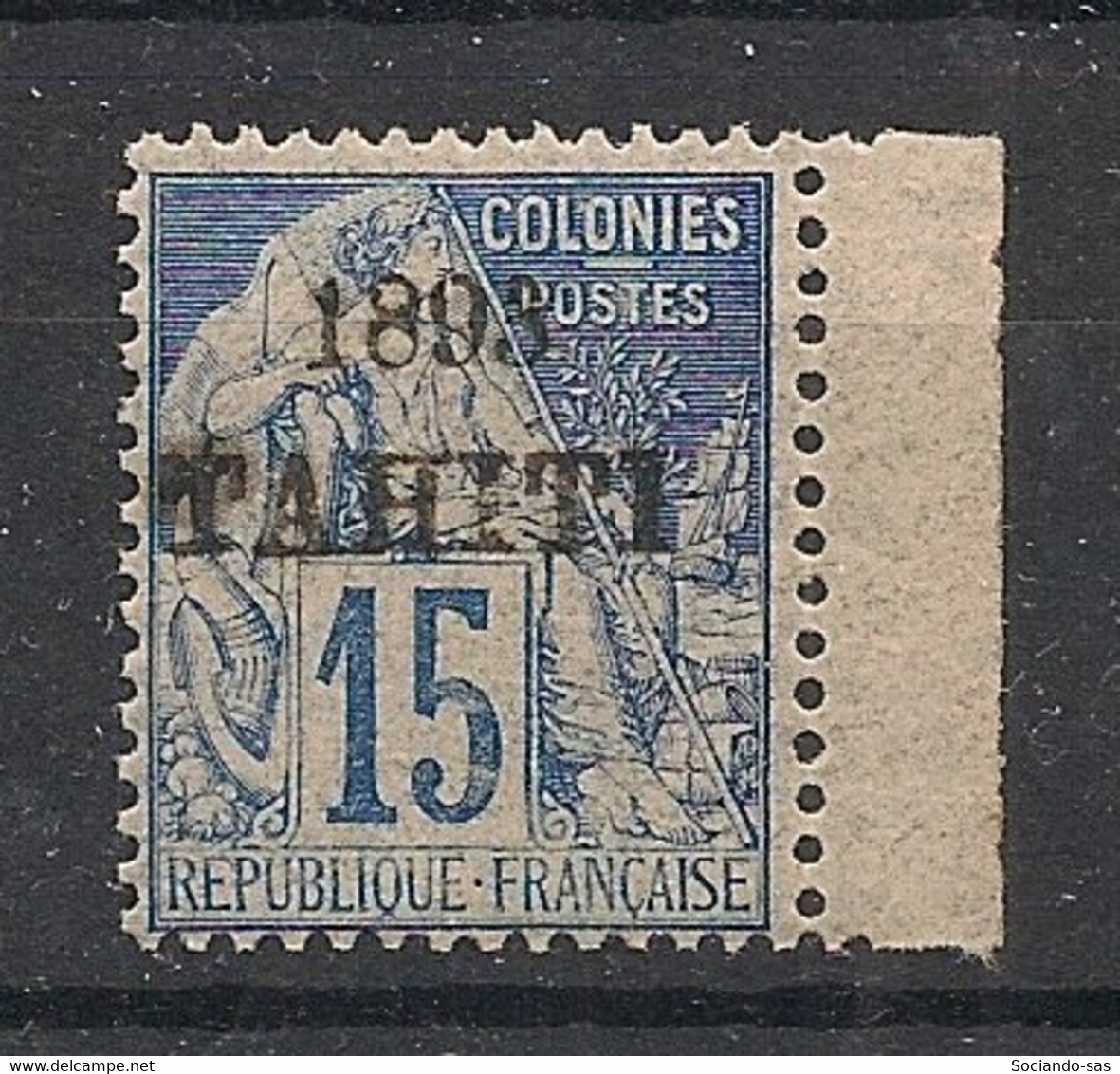 TAHITI - 1893 - N°Yv. 24 - Type Alphée Dubois 15c Bleu - Bord De Feuille - Neuf ** / MNH / Postfrisch - Ongebruikt