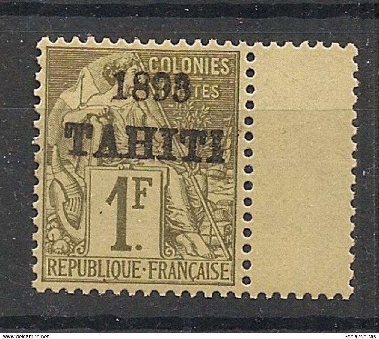 TAHITI - 1893 - N°Yv. 30 - Type Aphée Dubois 1f Olive - Très Bon Centrage - Neuf Luxe ** / MNH / Postfrisch - Unused Stamps