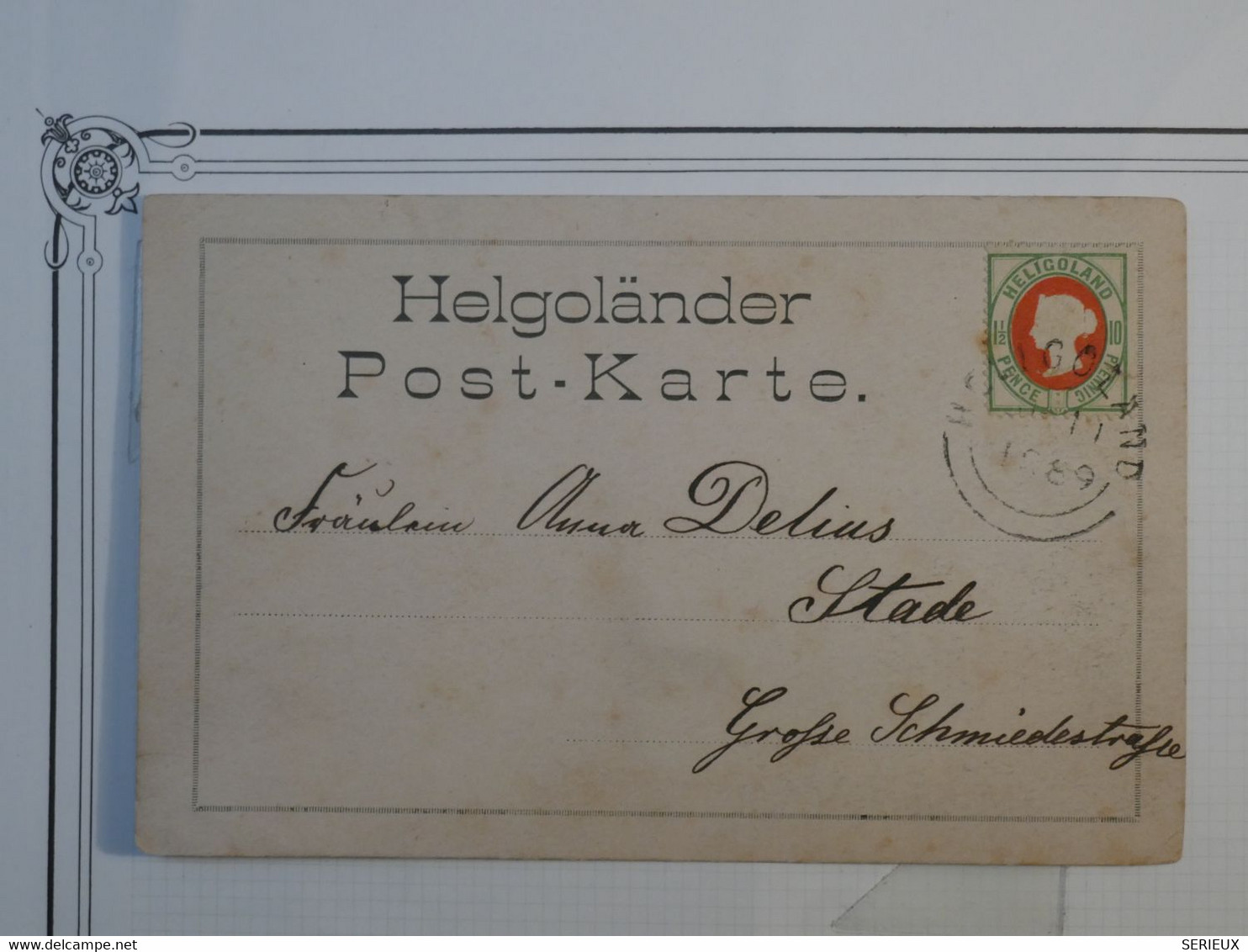 BK 17  HELIGOLAND   BELLE CARTE RRR 1889  ++ AFFRANCH. INTERESSANT++ - Heligoland (1867-1890)