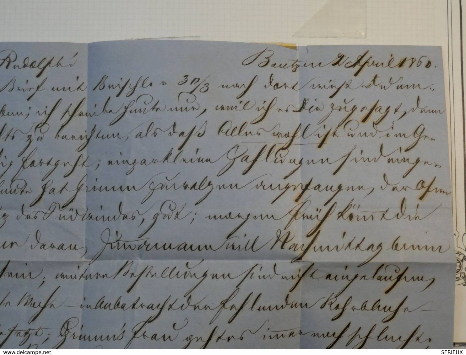 BK17 SACSHEN ALLEMAGNE  BELLE LETTRE  RRR 1860  BAUTZEN A BERLIN    +3X N°7 ++ AFFRANCH. INTERESSANT++ - Sachsen