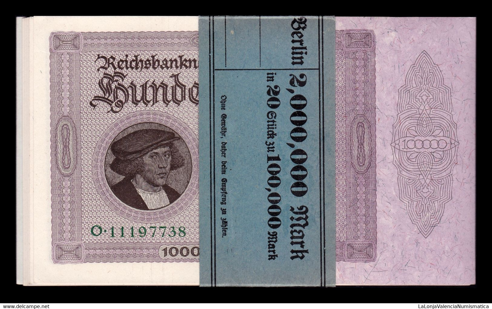 Alemania Germany Lot 10 Banknotes 100000 Mark 1923 Pick 83a SC UNC - 100000 Mark