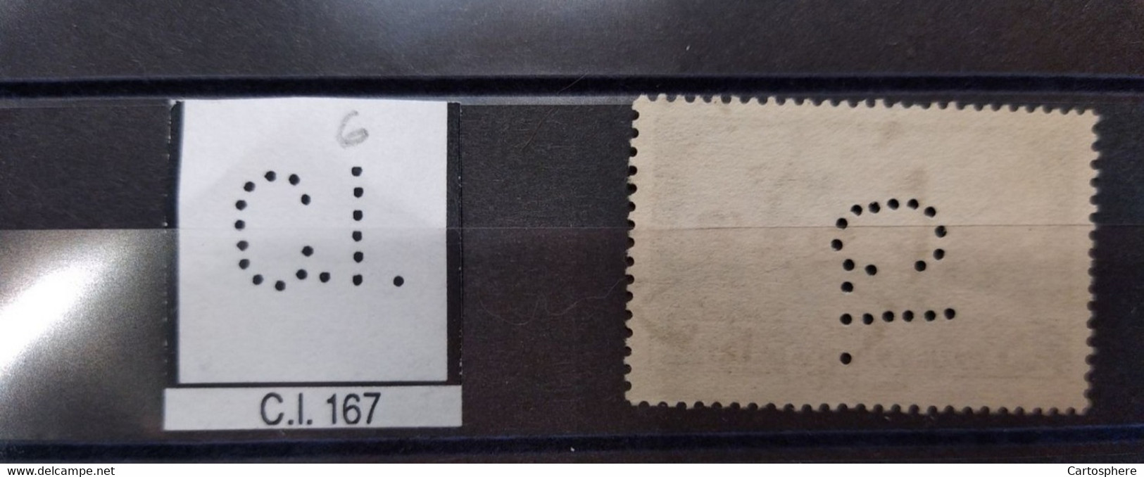 FRANCE C.I 167  TIMBRE CI 167 INDICE 6  PERFORE PERFORES PERFIN PERFINS PERFO PERFORATION PERFORIERT - Used Stamps