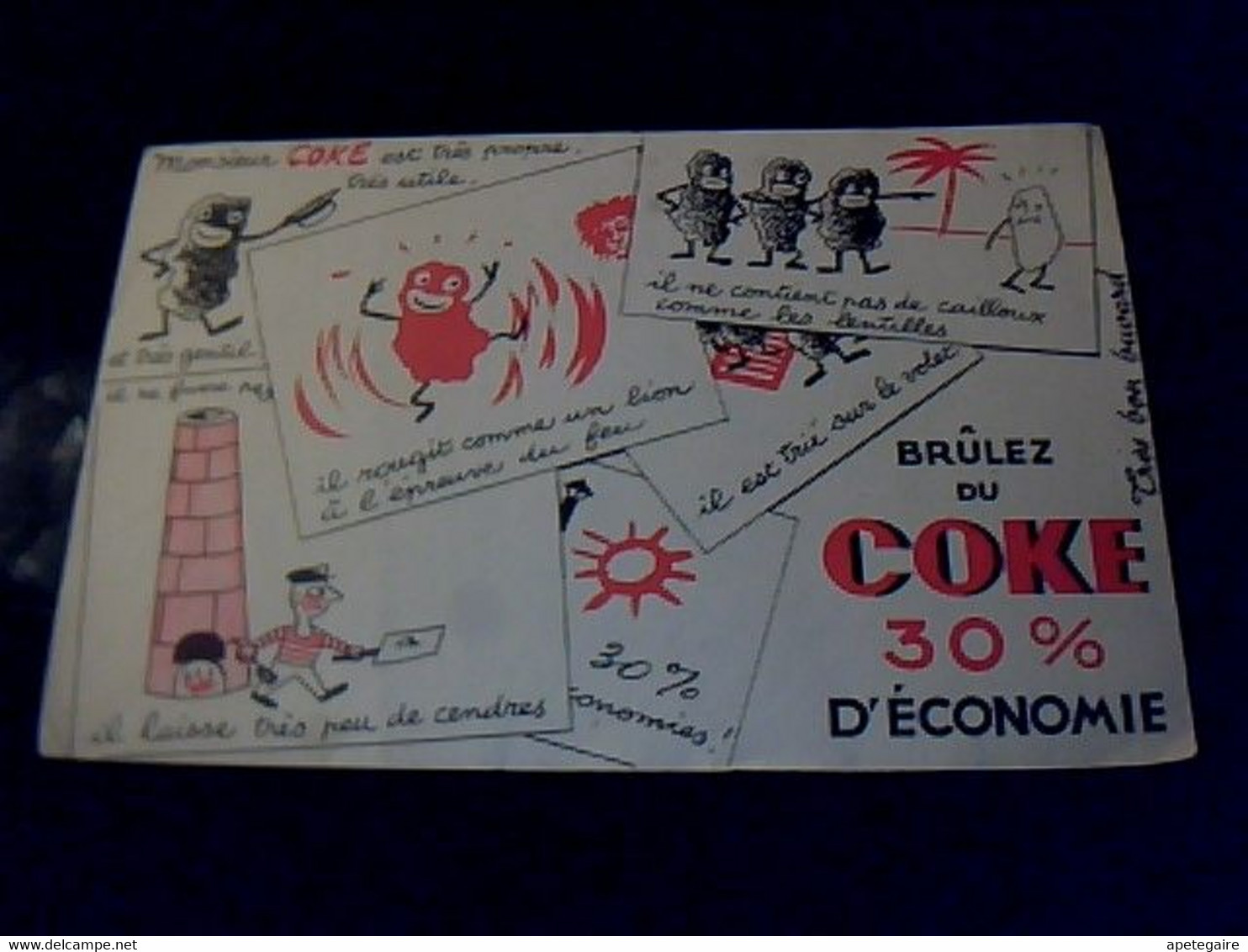 Vieux Papier  Publicité Buvard  Autour Du Charbon Brulez Du Coke - V