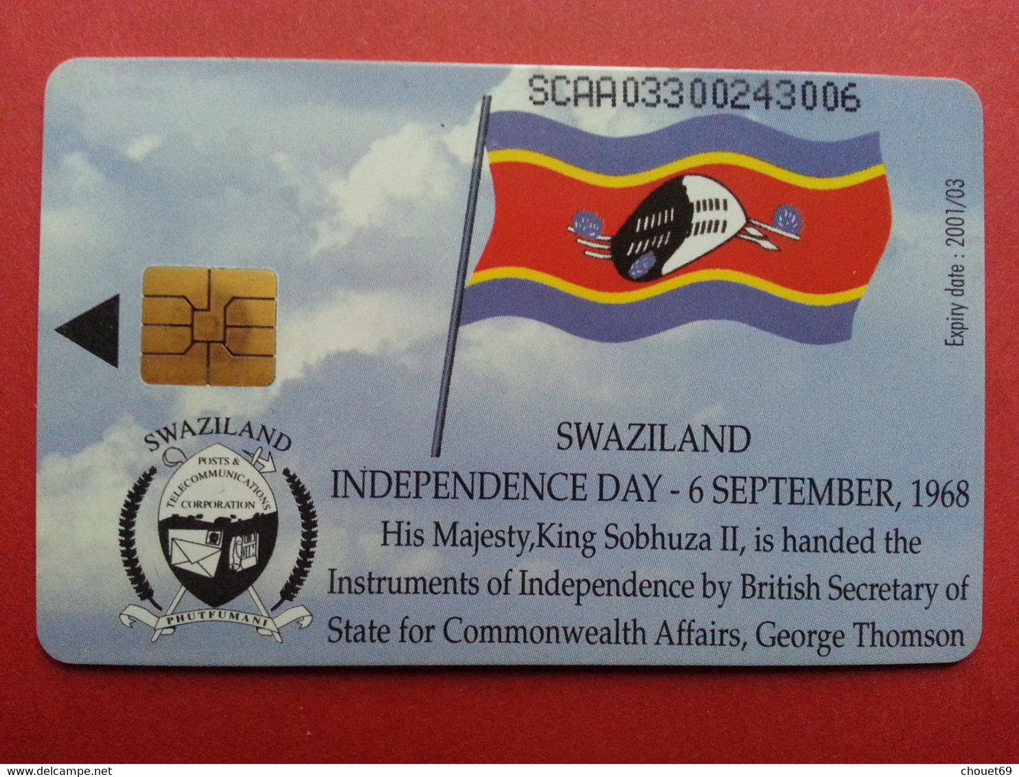 Swaziland 30 Years Of Independence King Sobhuza II & George Thomson 30E Used (T0120.5 - Swasiland