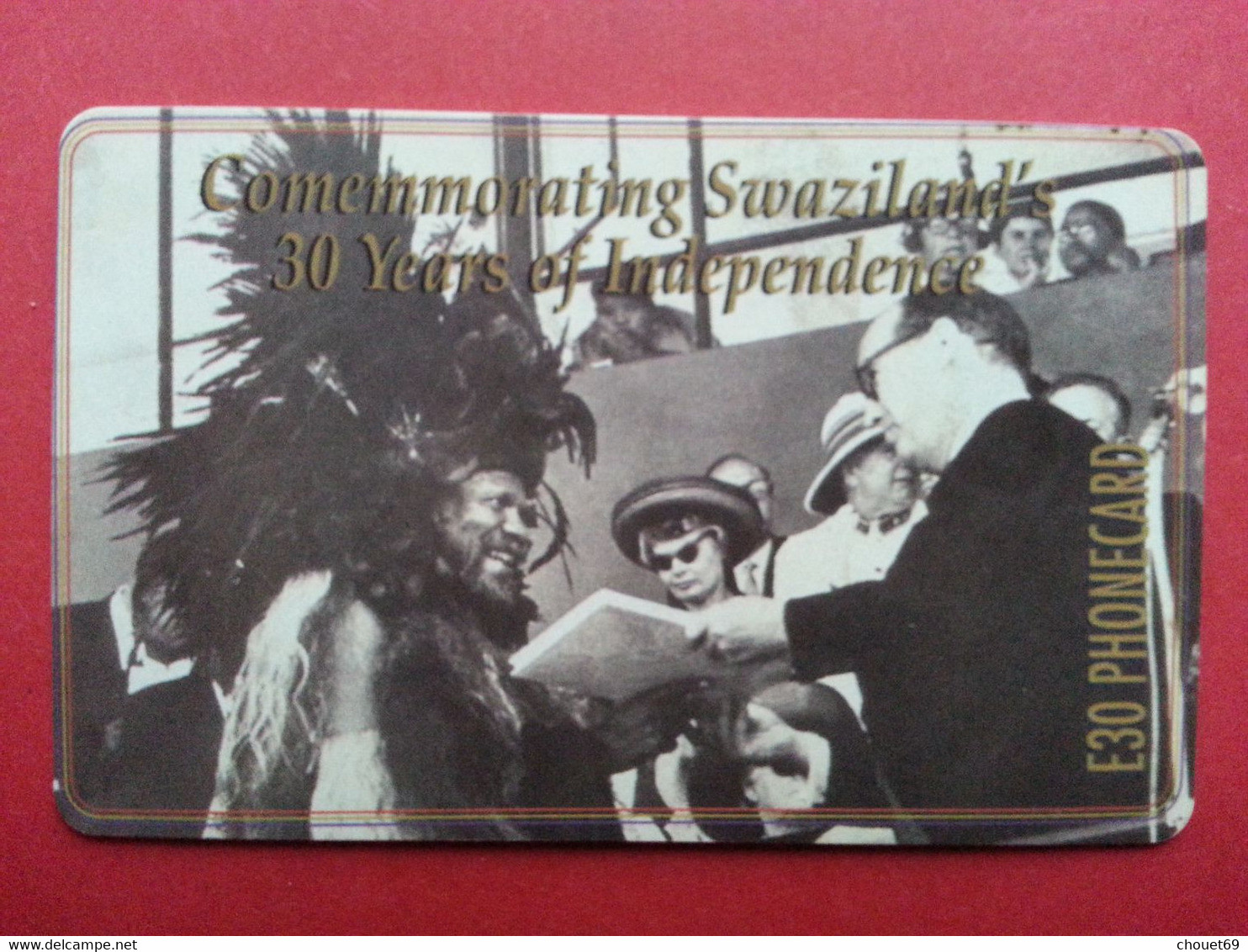 Swaziland 30 Years Of Independence King Sobhuza II & George Thomson 30E Used (T0120.5 - Swaziland
