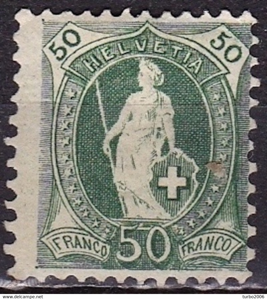 Switzerland / Schweiz / Suisse : 1899-1900 Stehende Helvetia Weisses Papier Mit Kontrollzeichen 1 50 C Grün Michel 69 C* - Neufs