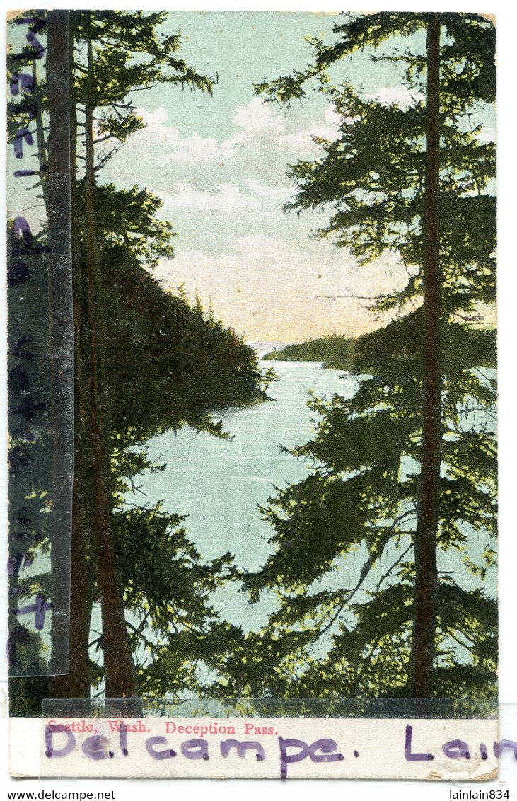 - Seattle -  Wash, Deception Pass,, ( Washington ), écrite, 1909, Splendide, Carte Rare, Belles Couleurs.TBE, Scans. . - Seattle