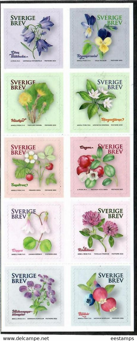 Sweden 2022 .  Nature - Flowers & Plants . Booklet. - Nuevos