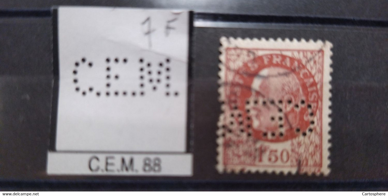 FRANCE TIMBRE C.E.M 88 INDICE 7 CEM 88  PERFORE PERFORES PERFIN PERFINS PERFO PERFORATION PERFORIERT - Used Stamps