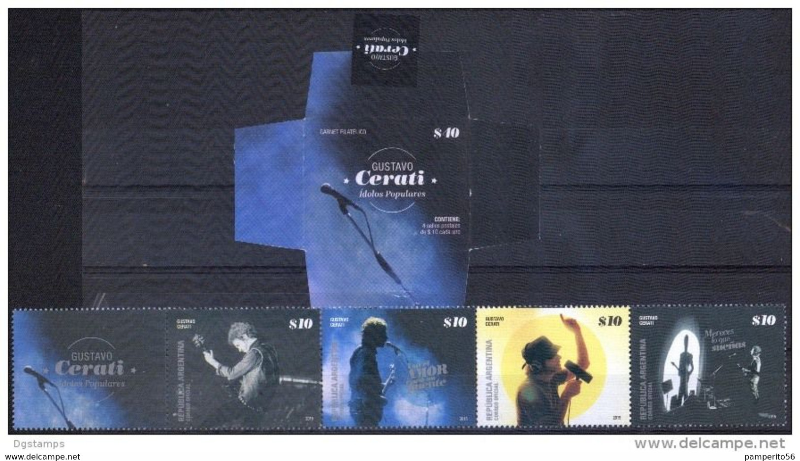 ARGENTINA: Música - Leyendas Del Rock Argentino / Gustavo Cerati (2015) MNH Booklet / Carnet Nuevo - Markenheftchen