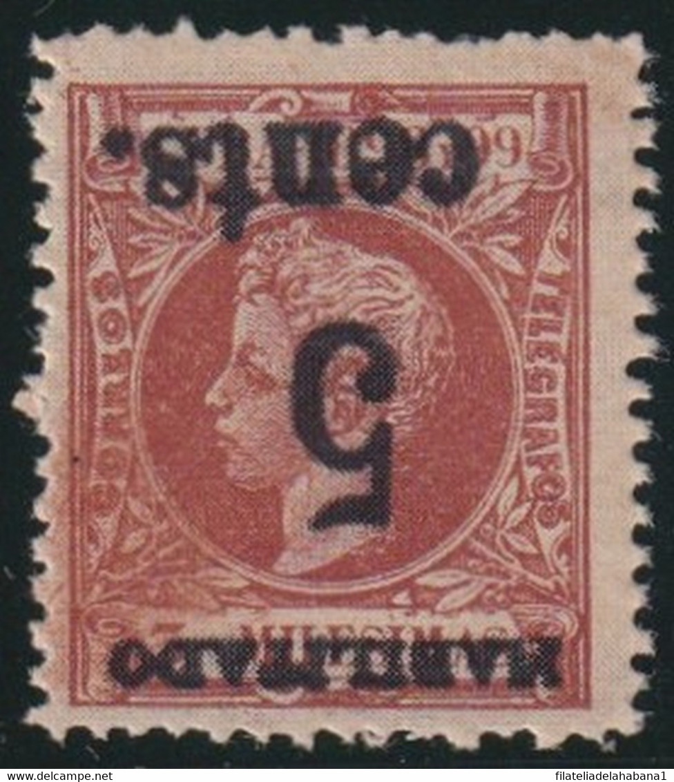 1899-606 CUBA 1899 US OCCUPATION. FORGERY PUERTO PRINCIPE. 2º ISSUE. 5c S. 3 Mls. INVERTED SURCHARGE SMALL NUMBER. - Ongebruikt