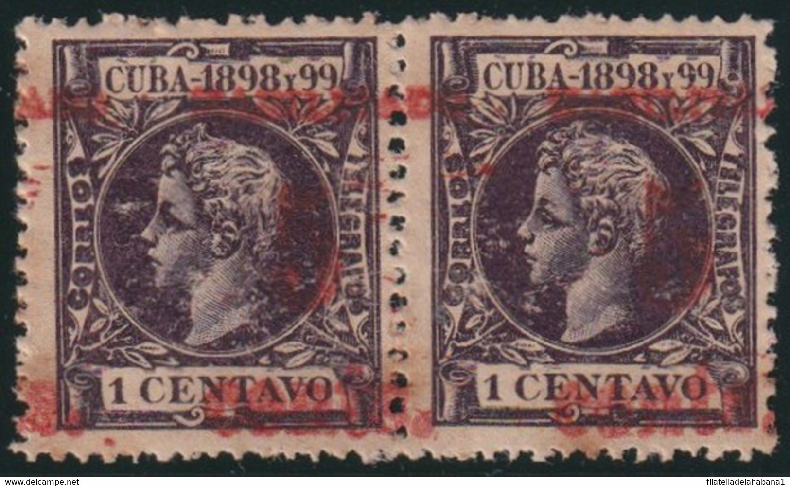 1899-615 CUBA 1899 US OCCUPATION. FORGERY PUERTO PRINCIPE. 4º ISSUE. 5c S. 1c. DISPLACED SURCHARGE. - Unused Stamps