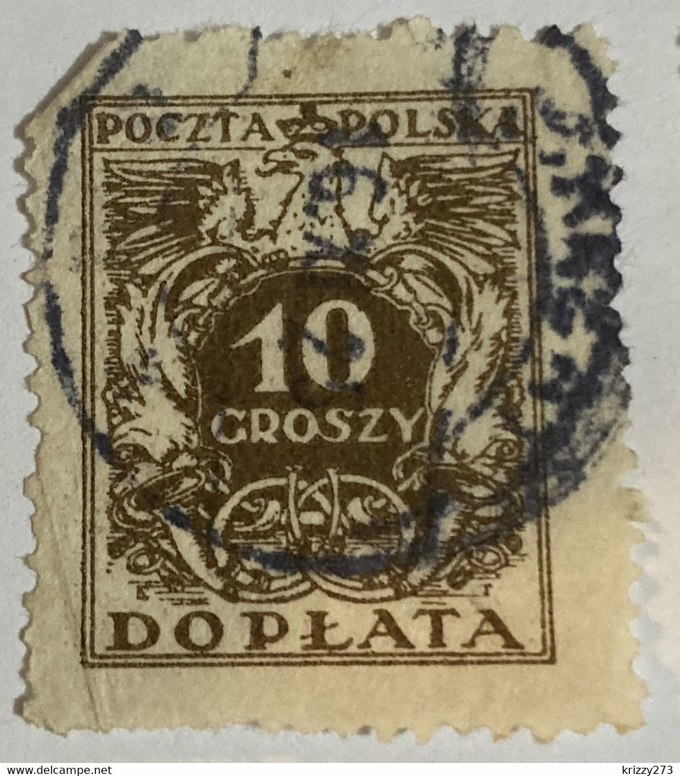 Poland 1924 Coat Of Arms & Post Horns 10gr - Used - Postage Due