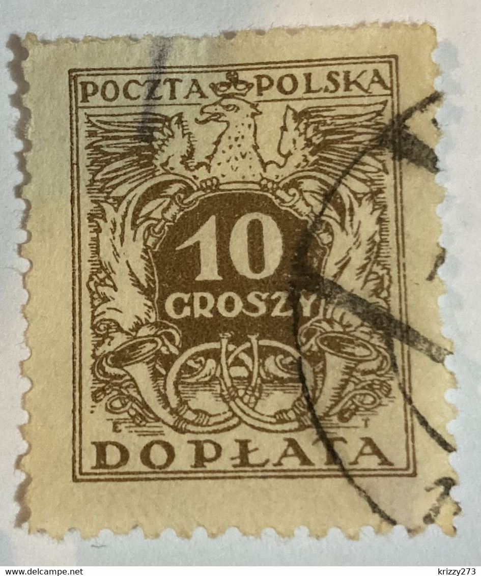 Poland 1924 Coat Of Arms & Post Horns 10gr - Used - Postage Due