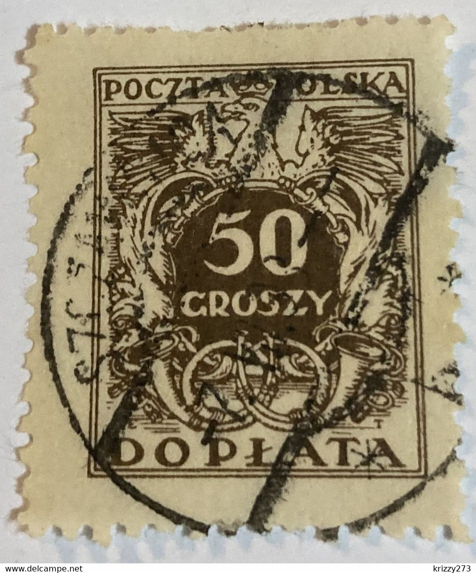 Poland 1924 Coat Of Arms & Post Horns 50gr - Used - Postage Due