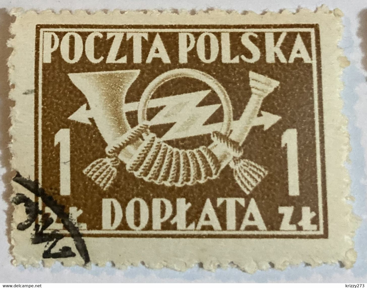 Poland 1945 Post Horn 1zl - Used - Segnatasse