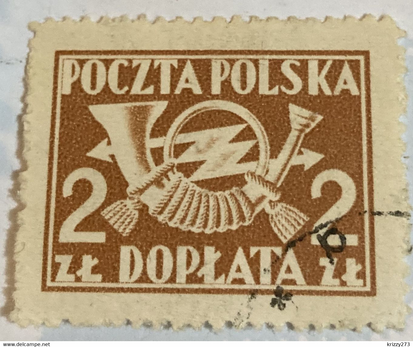 Poland 1945 Post Horn 2zl - Used - Impuestos