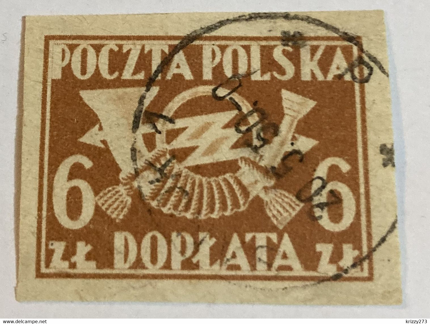 Poland 1946 Post Horn 6zl - Used - Taxe