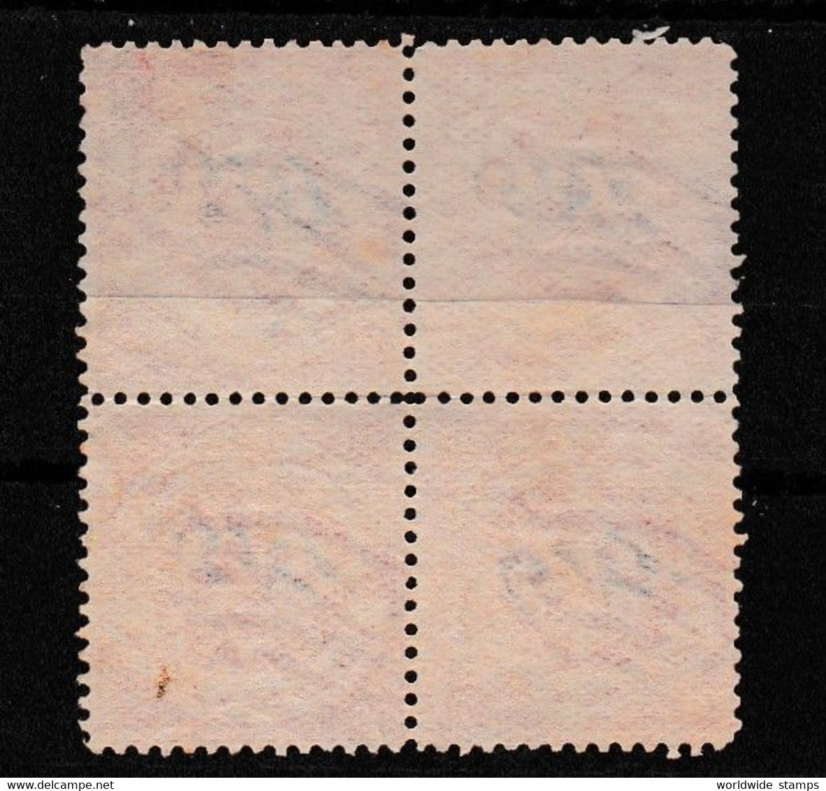 INDIA HYDERABAD 1915 Official Issue, 1 Anna Block Of 4 Stamps Black Overprint. - Hyderabad