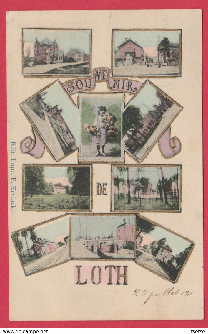 Lot / Loth - Souvenir De ... - Multiviews -  1911 ( Verso Zien ) - Beersel