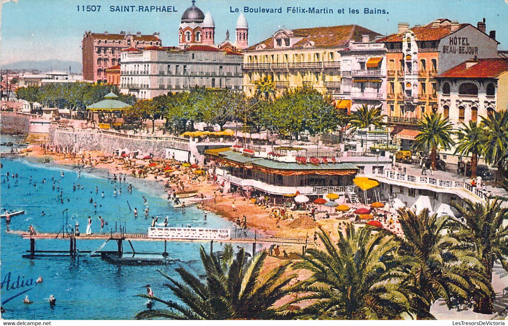 CPA - FRANCE - SAINT RAPHAEL - Le Boulevard Félix Martin Et Les Bains - Colorisée - Saint-Raphaël